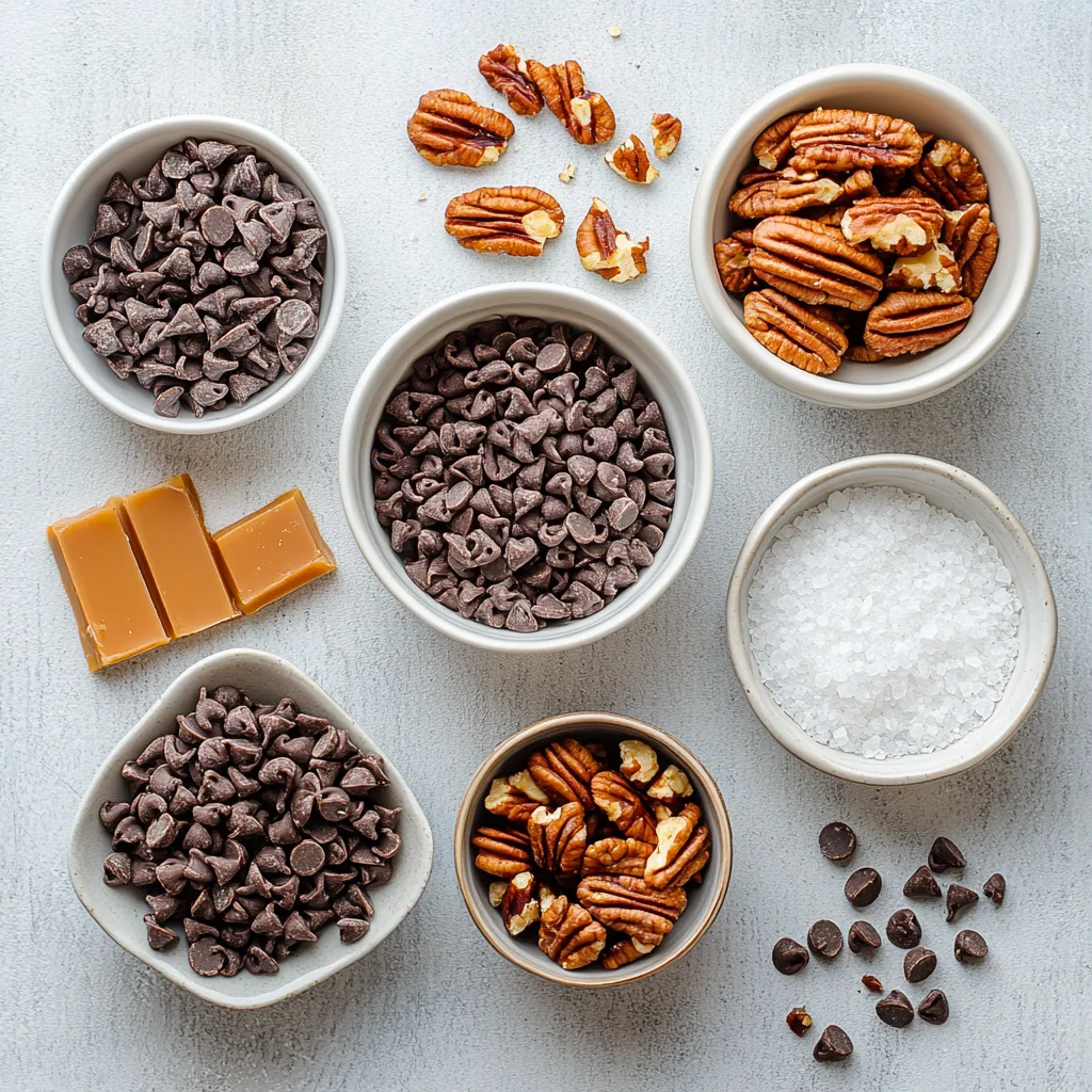 Turtle Bark Delight is a scrumptious no-bake dessert that combines the rich flavors of chocolate, caramel, and pecans. This dessert is not only easy to prepare but also offers a delightful balance that makes it an irresistible treat for any occasion. The harmony of semi-sweet and milk chocolate melds beautifully with the creamy caramel bits, while the chopped pecans add a nice crunch, creating a texture that is both satisfying and enjoyable. The final touch of sea salt brings a contrasting flavor that elevates this dessert further, ensuring each bite is as pleasing as the last.