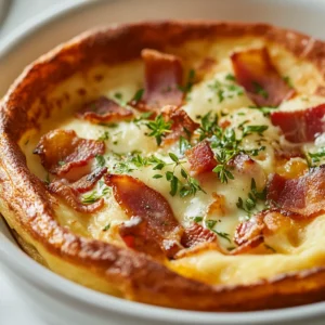 Dutch Baby Pancakes are a delightful signature dish that combines simplicity and impressive presentation in equal measure. Originating from German cuisine, these pancakes are known for their airy texture and rich flavors. Unlike traditional pancakes, Dutch Babies are baked in the oven, which allows them to puff up beautifully, creating a fluffy interior that is both soft and satisfying. The savory twist of this recipe featuring fresh herbs and cheese offers a unique take that can easily transition from a delightful breakfast to an elegant brunch or a quick weeknight dinner.