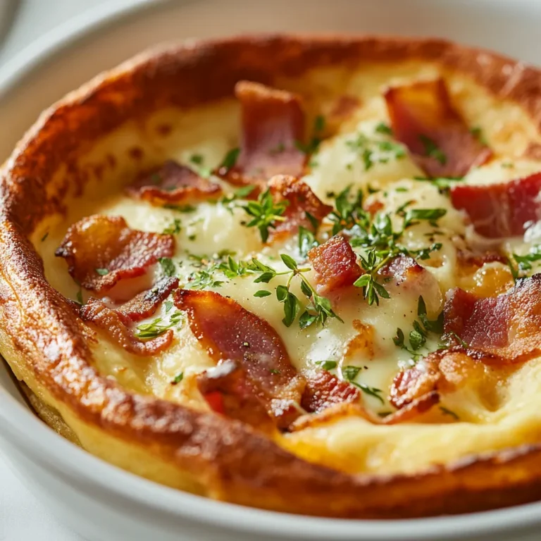 Dutch Baby Pancakes are a delightful signature dish that combines simplicity and impressive presentation in equal measure. Originating from German cuisine, these pancakes are known for their airy texture and rich flavors. Unlike traditional pancakes, Dutch Babies are baked in the oven, which allows them to puff up beautifully, creating a fluffy interior that is both soft and satisfying. The savory twist of this recipe featuring fresh herbs and cheese offers a unique take that can easily transition from a delightful breakfast to an elegant brunch or a quick weeknight dinner.