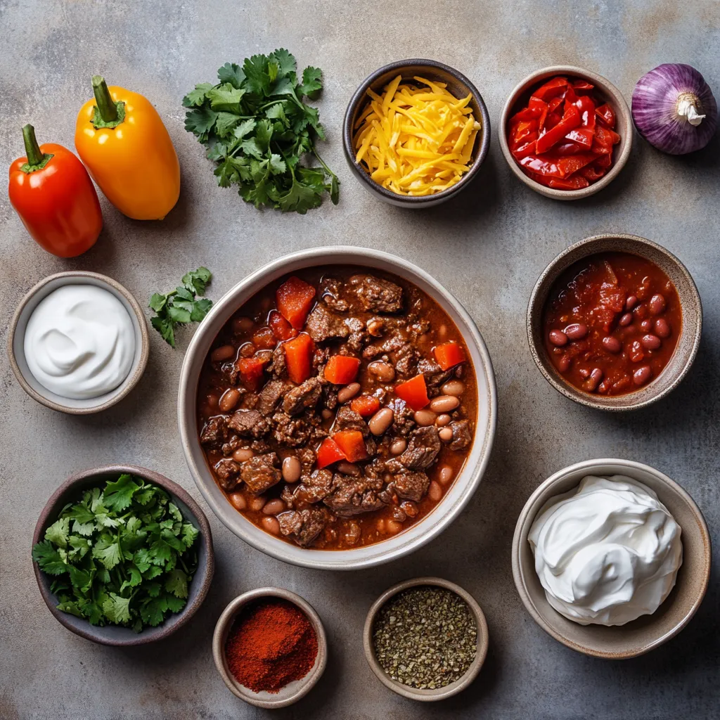 Chili con carne is a beloved dish that showcases rich flavors and hearty textures, making it a quintessential comfort food. This savory slow cooker steak chili con carne celebrates the depth of beef punctuated by a vibrant medley of spices and vegetables. Rooted in the culinary traditions of the American Southwest, chili con carne has gained worldwide popularity, particularly as a satisfying meal for family gatherings, game days, or chilly nights.