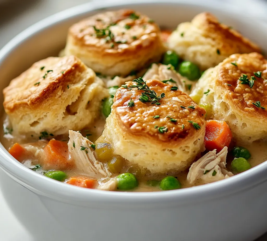 This Rustic Chicken Pot Pie with Flaky Biscuit Topping is a comforting dish that brings warmth and heart to any table. Celebrated for its rich and creamy filling, combined with a buttery biscuit crust, this recipe captures the essence of home-cooked goodness. The combination of tender chicken, vibrant vegetables, and aromatic herbs creates a satisfying meal that is both hearty and indulgent. Perfect for family dinners or a cozy night in, it reflects the heartwarming qualities of classic comfort food. Whether you’re reliving childhood memories or forging new ones, this pot pie promises to be a delightful centerpiece for your dining experience.