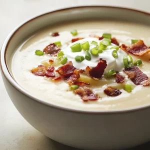 Outback-Style Loaded Potato Soup is a delightfully creamy and hearty dish that brings the warmth of comfort food right to your table. Known for its rich flavors and satisfying texture, this soup mimics the beloved, indulgent offerings found at famous steakhouses. With its combination of tender potatoes, sharp cheddar cheese, smoky bacon bits, and a creamy finish, each spoonful delivers a burst of flavor that invites you back for more.