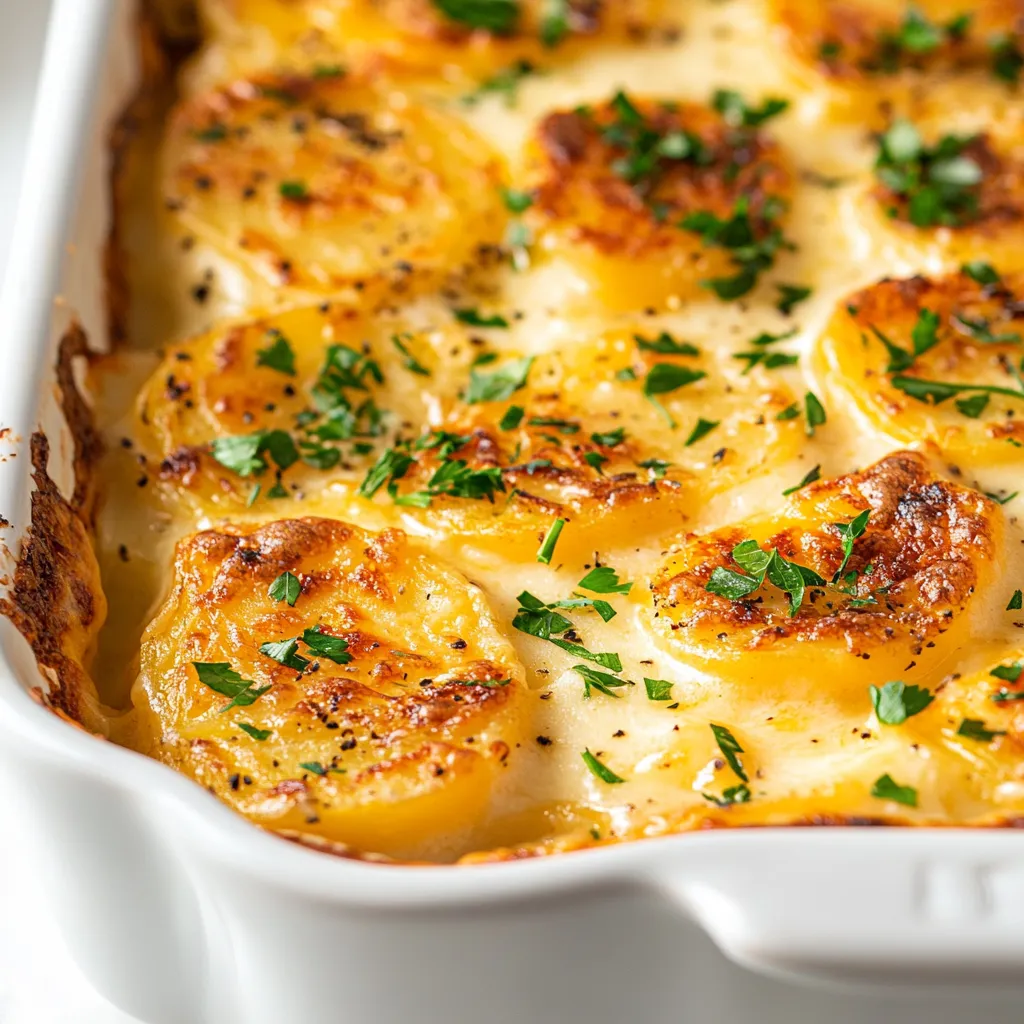 Exploring the comfort of cheesy scalloped potatoes represents a delightful culinary journey. This dish, layered with tender potatoes and an indulgent creamy sauce, captivates with its rich flavors and satisfying texture. Each slice offers a warm embrace of melted cheese and creamy goodness that is hard to resist. Ideal for both family gatherings and intimate dinners, these scalloped potatoes stand out as a show-stopping side dish that garners praise from all guests.