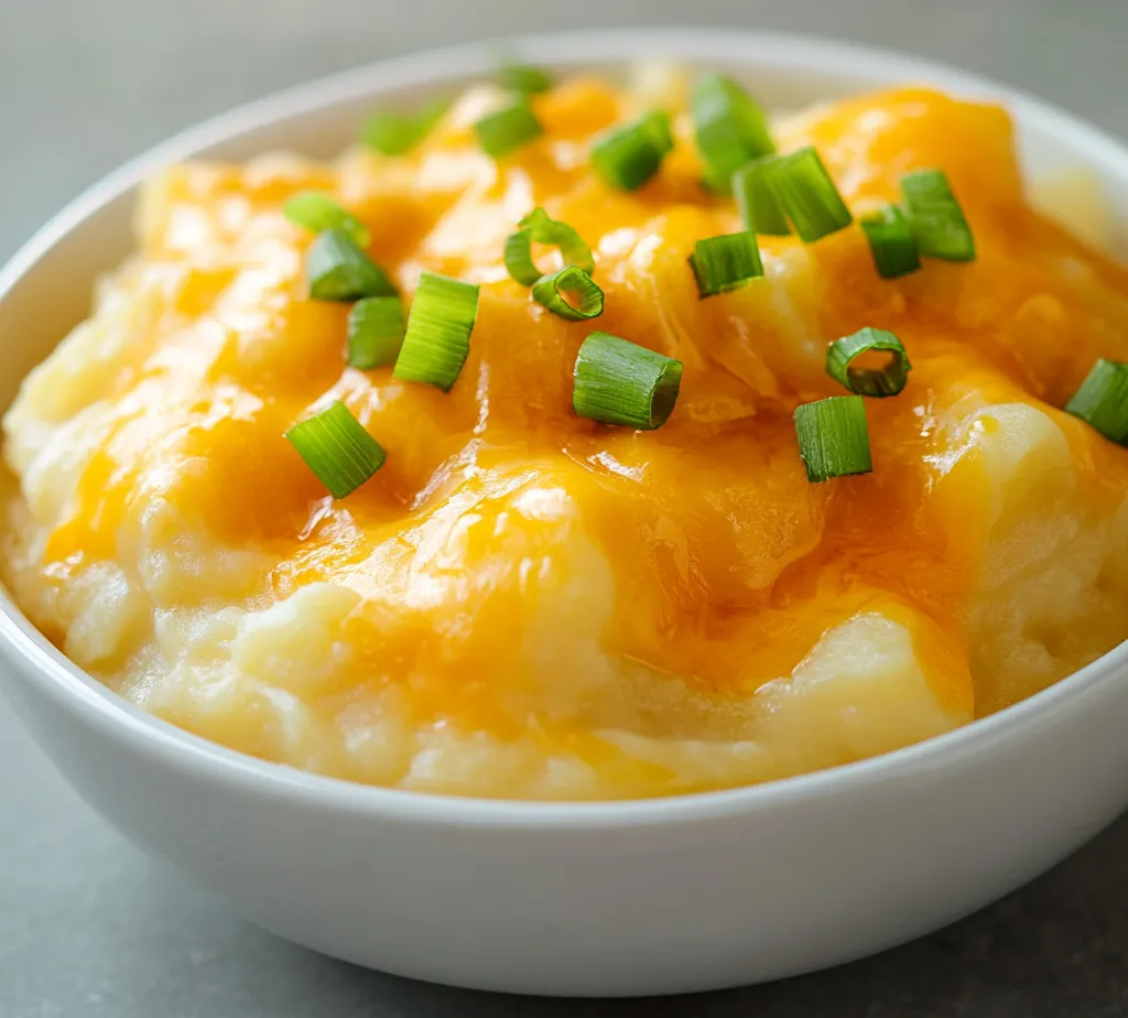 Cheesy Potato Delight is a mouthwatering dish that beautifully combines the comforting flavors of creamy potatoes and sharp cheddar cheese. It’s the kind of dish that brings people together, serving as a wonderful accompaniment at family gatherings or cozy dinners. The creamy and cheesy texture is not only satisfying but also incredibly inviting, ensuring it will become a favorite at your dining table. This dish is easy to prepare and can be baked to perfection, resulting in a golden, bubbly cheesy crust that everyone will love.