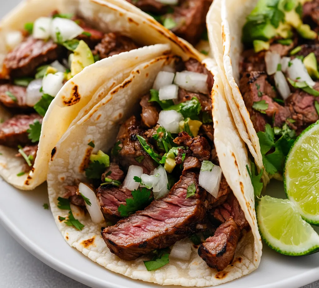 Sizzling Mexican Street Tacos are a culinary delight that brings the vibrant flavors of street food right to your home. Originating from the street vendors of Mexico, these tacos are celebrated for their savory fillings, fresh ingredients, and the simplicity of their preparation. With juicy marinated meat wrapped in soft corn tortillas, every bite transports you to bustling marketplaces filled with the rich aroma of spices and grilled meats. Ideal for casual gatherings or family dinners, these tacos are not only satisfying but also incredibly versatile, allowing for endless customization.