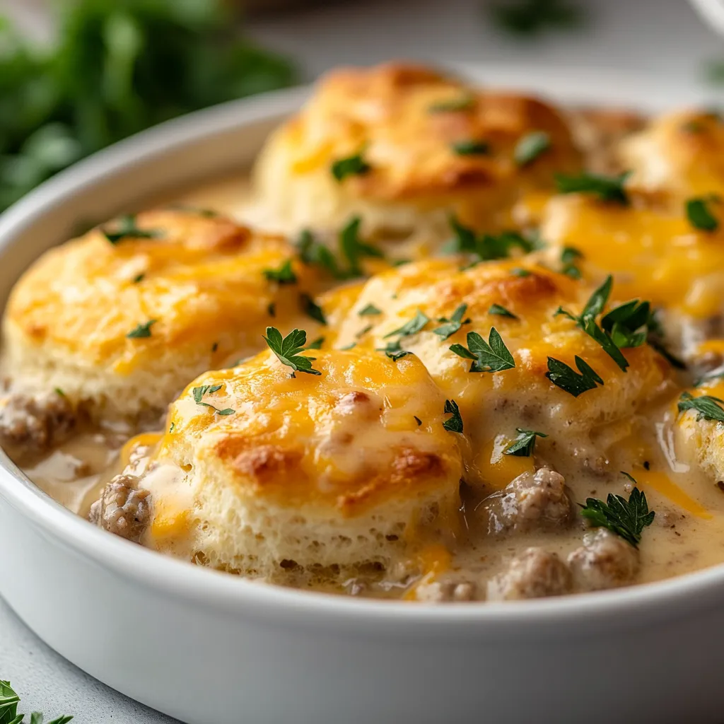 A hearty breakfast casserole stands as a testament to comfort food, combining rich flavors and convenient preparation into one satisfying dish. The Savory Biscuit and Sausage Gravy Casserole perfectly encapsulates these trends, bringing together layers of flaky biscuits, savory sausage, and creamy gravy in a single, mouthwatering bake. Not only does this casserole embrace the nostalgic allure of breakfast favorites, but it also offers practicality for busy families.