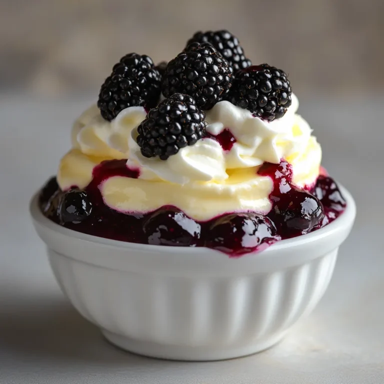 The Blackberry Lemon Pudding Parfait Delight is a visually stunning dessert that tantalizes the taste buds with its vibrant colors and harmonious flavors. This delightful treat combines the tartness of fresh blackberries with the zesty brightness of lemon pudding, all layered with whipped cream. Each spoonful offers a perfectly balanced mix of creaminess and fruitiness, making it a standout dish for any occasion.