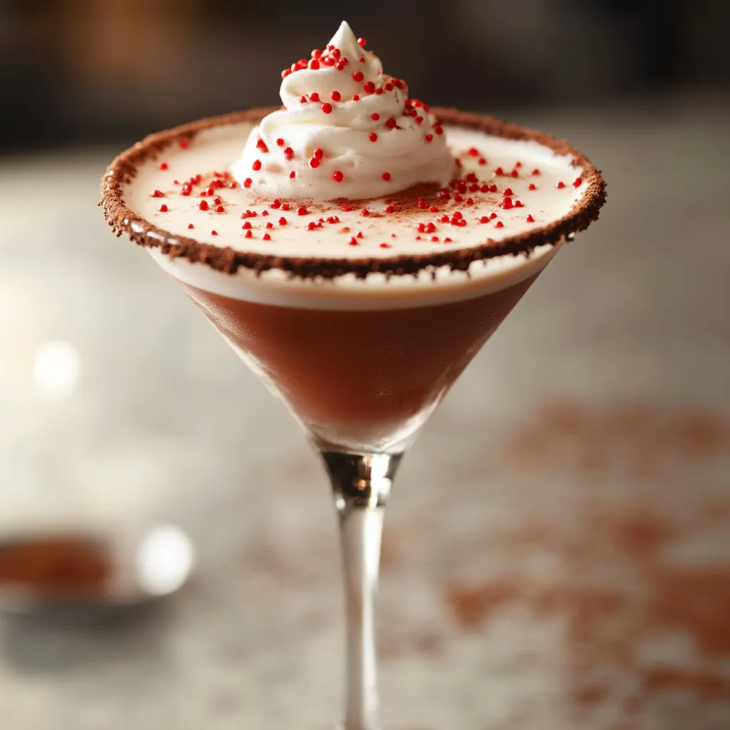Delve into the world of indulgence with the delightful Red Velvet Martini, a cocktail that combines the rich flavors of chocolate and the celebratory spirit of red velvet cake. This stunning drink not only tantalizes your taste buds but also enchants the eyes with its luscious color and festive toppings. The vibrant red hue coupled with creamy textures makes this martini a perfect centerpiece for any gathering or celebration. Whether you are looking to impress your guests or simply treat yourself, the Red Velvet Martini provides a unique twist on more traditional cocktails.