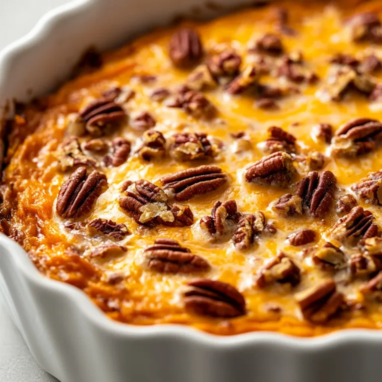 Smoky Sweet Potato Delight Casserole is a sumptuous dish that combines the rich flavors of smoked sweet potatoes with the creaminess of cheddar and cream cheese. The unique smokiness imbues the dish with depth, making each bite a delightful experience. With the comforting texture of mashed sweet potatoes and the sharpness of smoked cheddar, this casserole is more than just a side dish—it's a highlight of any meal. It's particularly perfect for family gatherings, holiday dinners, or cozy evenings at home when you want to treat your loved ones to something special.