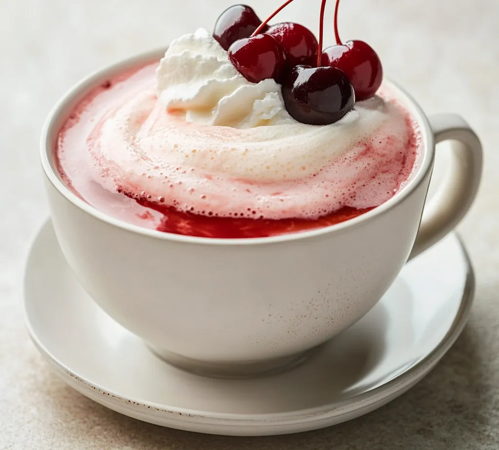 The Cherry Vanilla Bliss Latte is a delightful beverage that combines the rich flavor of coffee with the sweet, tart notes of cherry and a hint of vanilla. Ideal for those seeking a refreshing drink without the guilt of excessive sugar, this low-sugar latte offers a unique twist on the traditional coffee experience. With its vibrant colors and aromatic profile, it's not only a feast for the taste buds but also a stunning visual treat, making it a perfect choice for brunches, afternoon breaks, or even as a post-dinner indulgence.