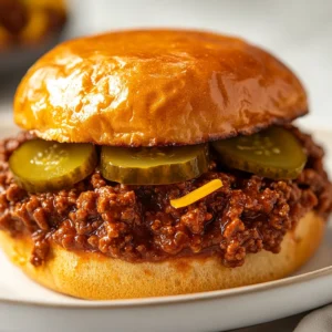 The savory slow cooker sloppy joes are a classic comfort food favorite that bring together robust flavors and delightful textures in an effortless way. This dish not only fills the stomach but also warms the soul, making it a perfect choice for family dinners, game days, or casual gatherings. The slow cooking process allows the ingredients to meld beautifully, creating a rich and hearty filling for your hamburger buns. The savory sauce coats the ground meat and vegetables, offering a symphony of tastes in every bite.
