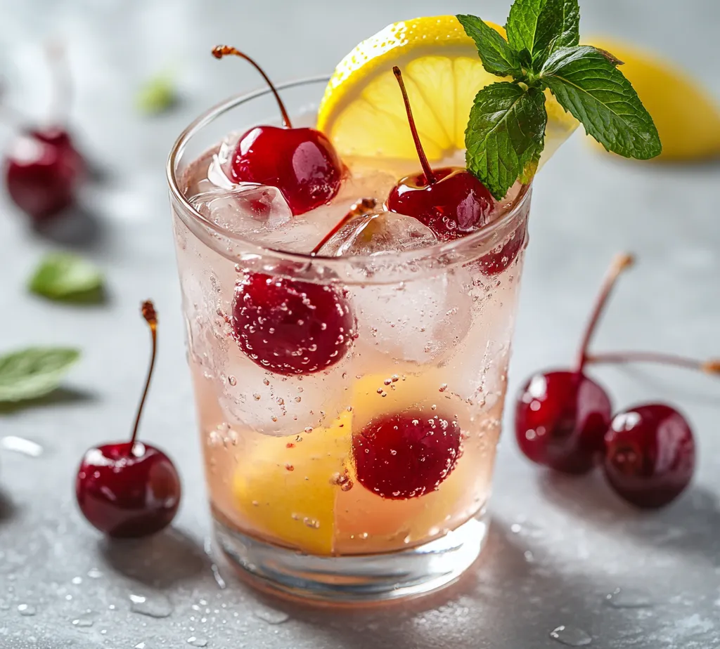 The Cherry Honey Lemon Sparkler is a refreshing and vibrant beverage that encapsulates the essence of summer. With its delightful combination of sweet cherries, zesty lemon, and effervescent sparkling water, this drink is perfect for any occasion. The infusion of honey adds an extra layer of sweetness that beautifully complements the tartness of the fresh lemon juice. Whether you're hosting a garden party or simply enjoying a quiet afternoon, this spritzer will elevate your experience.