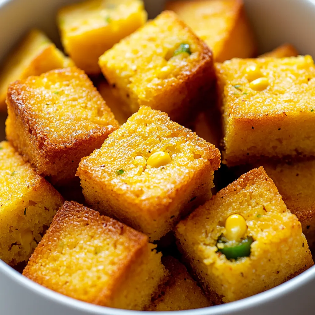 Understanding the rich traditions of cornbread as a staple in many cultures, this Spicy Jalapeño Cornbread Bites recipe adds a contemporary twist to this beloved classic. Cornbread has deep roots in Southern cuisine, often serving as a comforting side dish. However, with a few tantalizing adjustments, such as the introduction of fresh jalapeños and sharp cheddar cheese, this recipe yields delightfully bite-sized snacks that are a perfect blend of sweet and spicy. The addition of fresh corn provides a burst of sweetness, while the jalapeños bring a welcome heat, making these little morsels irresistibly flavorful.