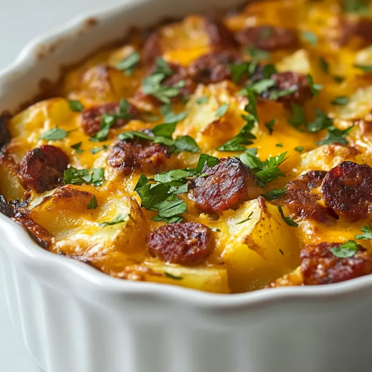 The Savory Chorizo and Potato Breakfast Casserole is a delightful dish that perfectly blends the robust flavors of chorizo with hearty potatoes. Ideal for breakfast or brunch, this casserole is not only satisfying but also easy to prepare, making it a great addition to any morning gathering. The combination of eggs, cheese, and spices creates a comforting meal that pleases everyone at the table.