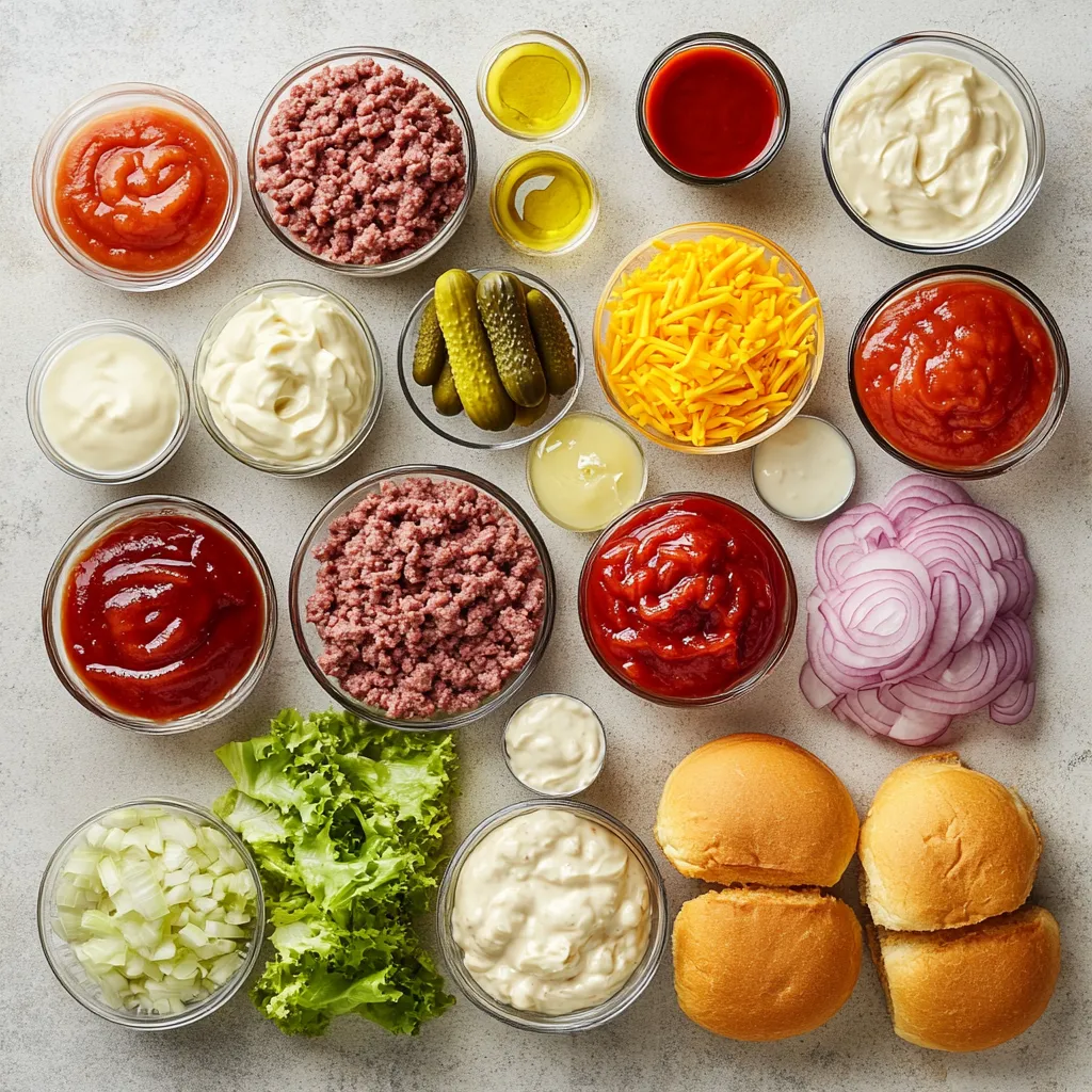 Big Mac-inspired sloppy Joes are an innovative twist on a classic American favorite. Combining the beloved flavors of a Big Mac burger with the satisfying, messy appeal of sloppy Joes makes for a delightful meal that’s both comforting and indulgent. Ideal for weeknight dinners or casual gatherings, these sandwiches deliver the mouthwatering taste of a fast-food classic in a homemade format that's easy to prepare.