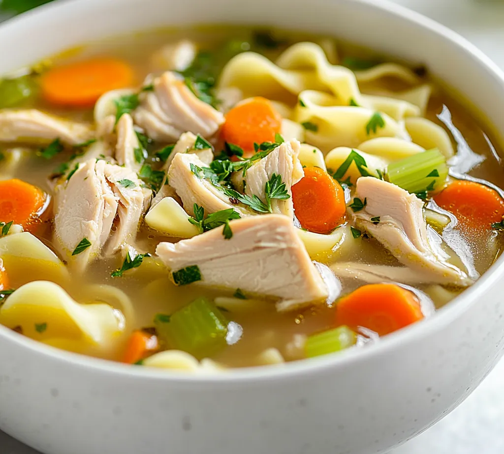 Turkey noodle soup is a comforting dish that perfectly encapsulates the spirit of Thanksgiving, providing a heartwarming way to utilize leftover turkey. This delightful recipe transforms simple ingredients into a cozy bowl of flavor, ideal for family gatherings or a casual meal during the colder months. The richness of the broth, combined with tender vegetables and perfectly cooked noodles, creates a satisfying experience that evokes memories of holiday feasts.