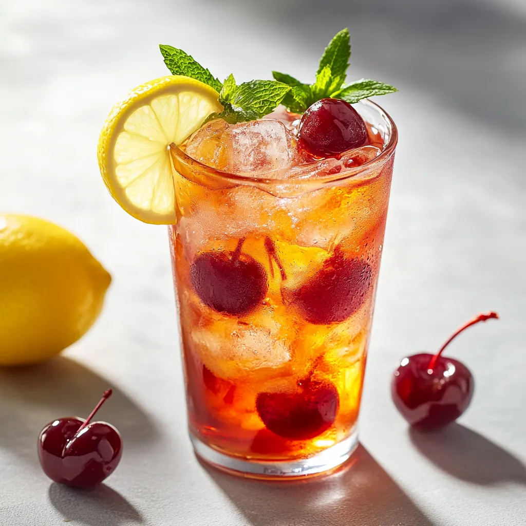The Cherry Honey Lemon Sparkler is a refreshing and vibrant beverage that encapsulates the essence of summer. With its delightful combination of sweet cherries, zesty lemon, and effervescent sparkling water, this drink is perfect for any occasion. The infusion of honey adds an extra layer of sweetness that beautifully complements the tartness of the fresh lemon juice. Whether you're hosting a garden party or simply enjoying a quiet afternoon, this spritzer will elevate your experience.