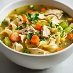Turkey noodle soup is a comforting dish that perfectly encapsulates the spirit of Thanksgiving, providing a heartwarming way to utilize leftover turkey. This delightful recipe transforms simple ingredients into a cozy bowl of flavor, ideal for family gatherings or a casual meal during the colder months. The richness of the broth, combined with tender vegetables and perfectly cooked noodles, creates a satisfying experience that evokes memories of holiday feasts.