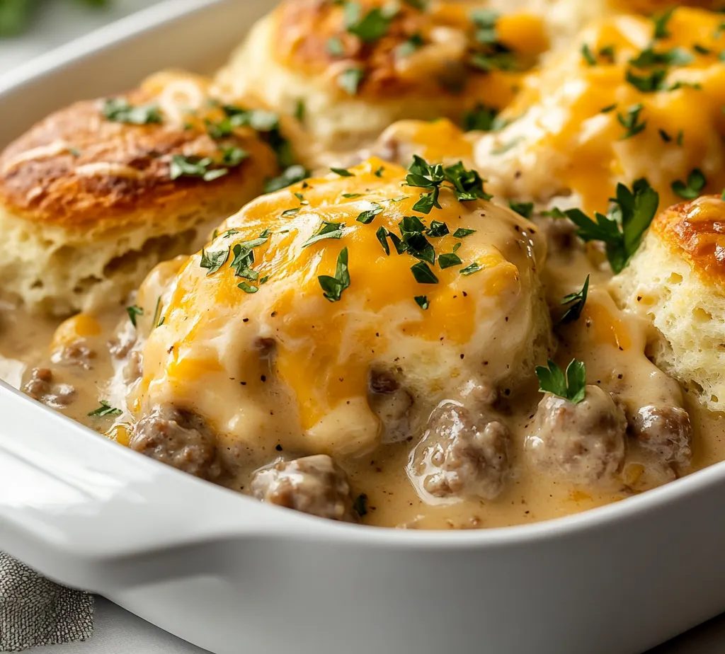 A hearty breakfast casserole stands as a testament to comfort food, combining rich flavors and convenient preparation into one satisfying dish. The Savory Biscuit and Sausage Gravy Casserole perfectly encapsulates these trends, bringing together layers of flaky biscuits, savory sausage, and creamy gravy in a single, mouthwatering bake. Not only does this casserole embrace the nostalgic allure of breakfast favorites, but it also offers practicality for busy families.