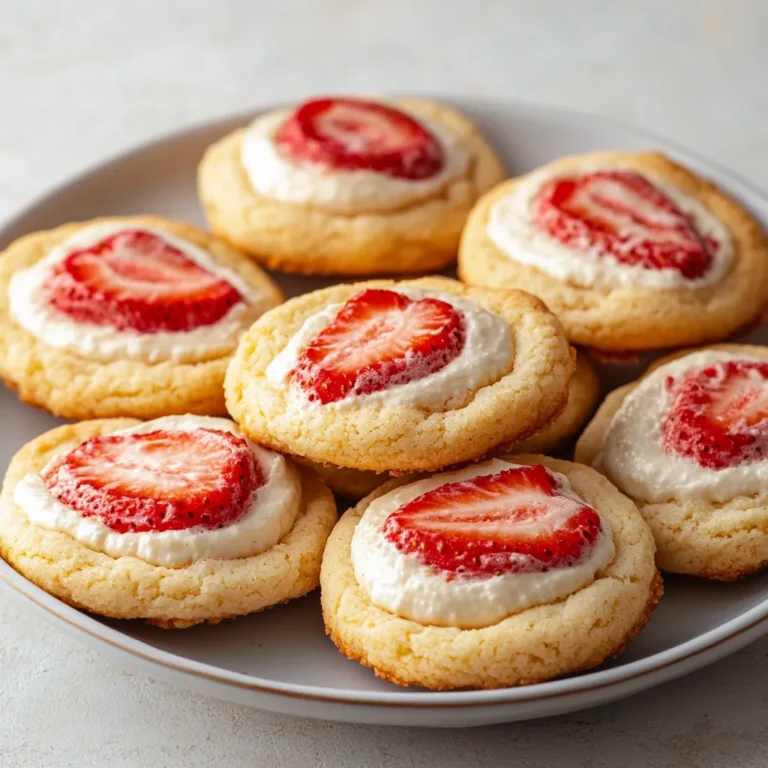 The irresistible blend of creamy cheesecake and fresh strawberries comes to life in these Strawberry Cheesecake Cookie Bliss treats. Ideal for any occasion, this recipe brings together delightful flavors and textures that will captivate cookie lovers everywhere. Each bite of these cookies offers a perfect balance of sweet and tangy, tempering the richness of the cream cheese with the refreshing taste of strawberries. Not only are they a delightful dessert, but they also make a charming addition to any gathering or celebration, bringing a touch of elegance to your table.