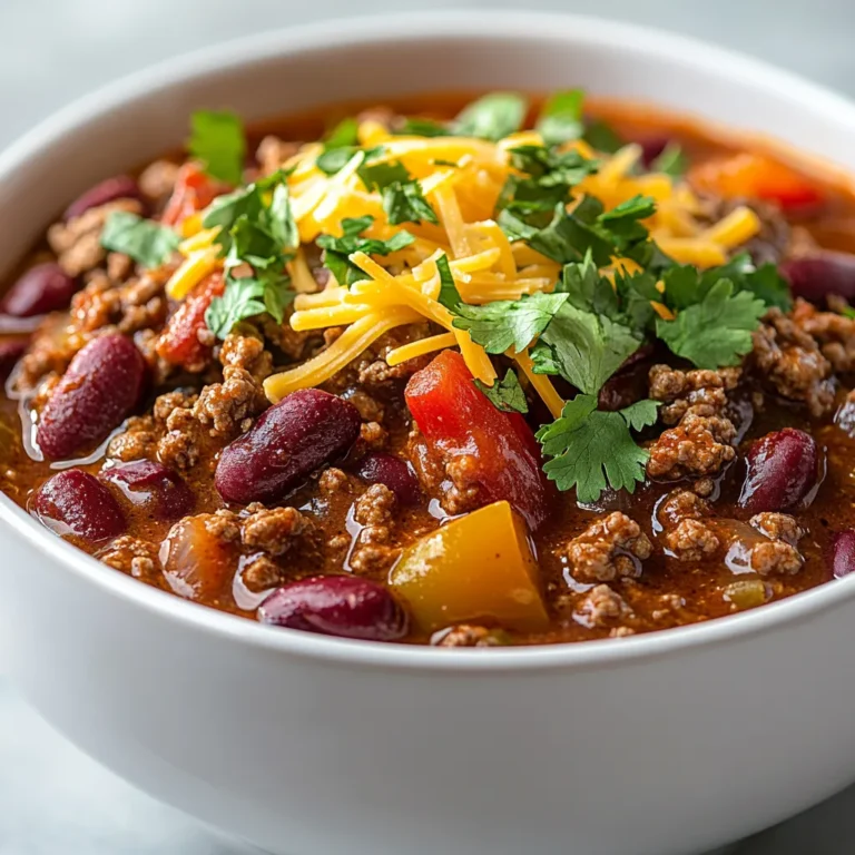 Heavenly Beef Chili Extravaganza is a robust and flavorful dish that encapsulates the essence of comfort food. This hearty chili combines tender ground beef with a medley of fresh vegetables and a rich blend of spices, creating a delightful symphony of flavors in every bite. Perfectly balanced, it’s the ultimate dish for chilly evenings, family gatherings, or casual get-togethers with friends. The warm and inviting aroma that fills your kitchen while this chili simmers is enough to make anyone feel at home.