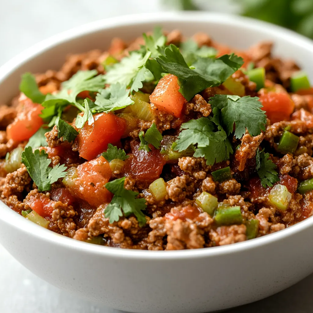 Explore the vibrant flavors of Green Chile Picadillo, a delightful dish that marries ground meat with a medley of fresh and roasted ingredients. This recipe is not only easy to make but also versatile; it allows the use of ground turkey for a lighter option while still providing a hearty texture. The star of this dish is definitely the combination of aromatic vegetables and the smoky kick from green chiles, resulting in a savory flavor profile that tantalizes the taste buds.