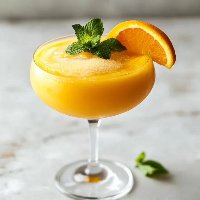 The Tropical Chill: Frozen Orange Mango Mocktail is a refreshing and vibrant beverage that transports you straight to a sun-soaked beach. Perfect for hot summer days or a lively gathering, this mocktail combines the luscious flavors of mango and orange with the hydrating qualities of coconut water. Imagine sipping on a drink that captures the essence of a tropical paradise, making it an ideal choice for family get-togethers, outdoor picnics, or simply relaxing in your backyard. It's not just another drink; it's a delicious escape to a sunny destination, even if it's crafted right in your home.