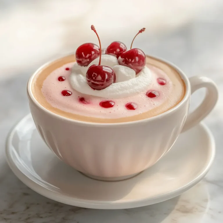 The Cherry Vanilla Bliss Latte is a delightful beverage that combines the rich flavor of coffee with the sweet, tart notes of cherry and a hint of vanilla. Ideal for those seeking a refreshing drink without the guilt of excessive sugar, this low-sugar latte offers a unique twist on the traditional coffee experience. With its vibrant colors and aromatic profile, it's not only a feast for the taste buds but also a stunning visual treat, making it a perfect choice for brunches, afternoon breaks, or even as a post-dinner indulgence.