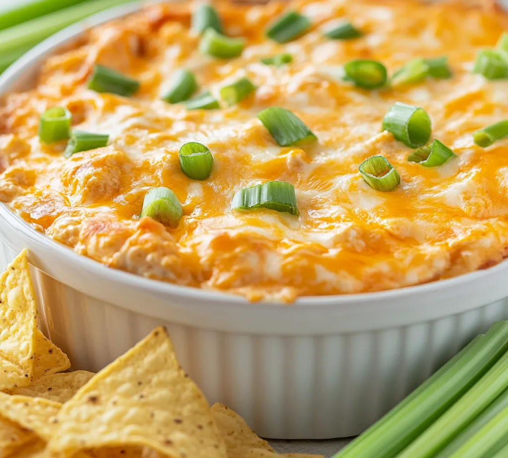 Spicy Buffalo Chicken Delight Dip is a fan-favorite appetizer that perfectly blends the rich creaminess of cheese and the boldness of buffalo flavor. Ideal for game days, parties, or casual get-togethers, this dip is sure to be a hit wherever you serve it. The combination of shredded chicken, cream cheese, and bold buffalo sauce creates a dish that is both comforting and exciting, enticing your taste buds with each bite.