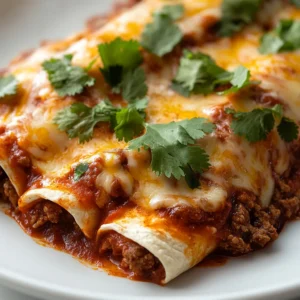 Savory beef enchiladas are a delightful dish that perfectly combines the rich flavors of seasoned ground beef, creamy cheese, and tangy enchilada sauce, all wrapped snugly in soft flour tortillas. This comforting meal is not only delicious but also highly versatile, allowing for a variety of ingredient combinations to cater to different palates. When you think of a home-cooked meal that resonates with warmth and satisfaction, enchiladas often spring to mind, making them a popular choice for family dinners and gatherings.