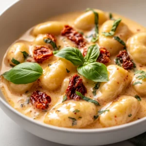 Creamy Sundried Tomato Gnocchi Delight is a culinary masterpiece that showcases the tantalizing interplay between rich cream and robust sundried tomatoes. This dish not only captivates the eye with its vibrant colors but also enchants the palate with its harmonious blend of flavors. With each bite, you experience the comforting essence of gnocchi enveloped in a luscious cream sauce, complemented by the slight tang of sundried tomatoes and the subtle earthiness of spinach.