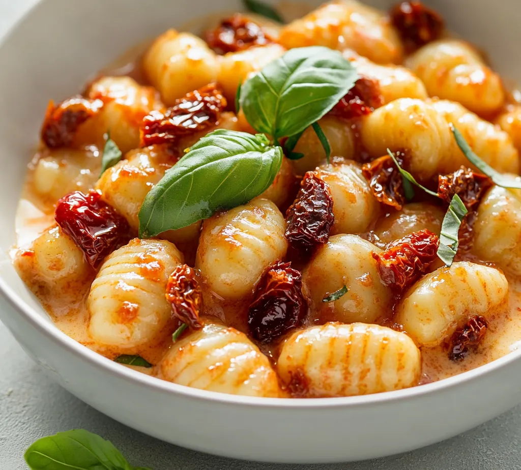 Creamy Sundried Tomato Gnocchi Delight is a culinary masterpiece that showcases the tantalizing interplay between rich cream and robust sundried tomatoes. This dish not only captivates the eye with its vibrant colors but also enchants the palate with its harmonious blend of flavors. With each bite, you experience the comforting essence of gnocchi enveloped in a luscious cream sauce, complemented by the slight tang of sundried tomatoes and the subtle earthiness of spinach.