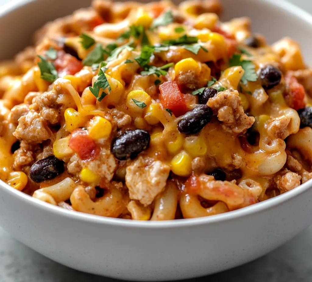 The Autumn Chili Chicken Mac Skillet is a warm and inviting dish that perfectly combines comforting flavors and textures. This recipe seamlessly meshes ground chicken, pasta, and a medley of vegetables, making it an ideal choice for cozy nights in. The hearty combination of spices and cheese adds layers of deliciousness, inviting everyone to gather around the table. As the temperatures start to drop, this comforting meal brings a sense of warmth and togetherness, making it perfect for family dinners or casual gatherings with friends.