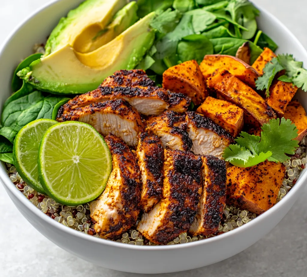 Power bowls have emerged as a favorite in the world of healthy eating, combining various ingredients into a single-serving dish that is as nutritious as it is delicious. These bowls typically feature a balance of protein, grains, vegetables, and healthy fats. The Blackened Chicken & Sweet Potato Power Bowls exemplify this trend, delivering a satisfying meal that is packed with flavor and essential nutrients. This dish showcases the delightful combination of spicy, blackened chicken and the natural sweetness of roasted sweet potatoes, offering a vibrant explosion of flavors that can appeal to any palate.