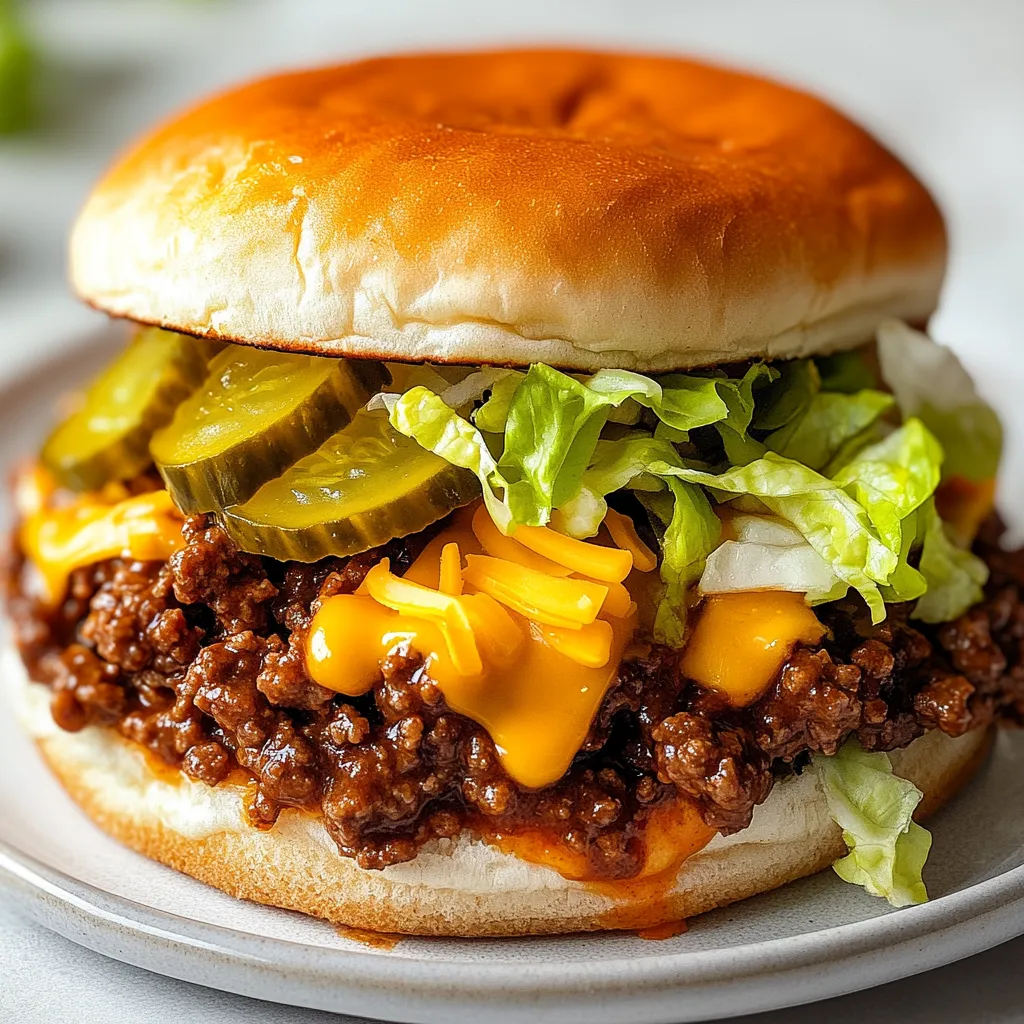 Big Mac-inspired sloppy Joes are an innovative twist on a classic American favorite. Combining the beloved flavors of a Big Mac burger with the satisfying, messy appeal of sloppy Joes makes for a delightful meal that’s both comforting and indulgent. Ideal for weeknight dinners or casual gatherings, these sandwiches deliver the mouthwatering taste of a fast-food classic in a homemade format that's easy to prepare.