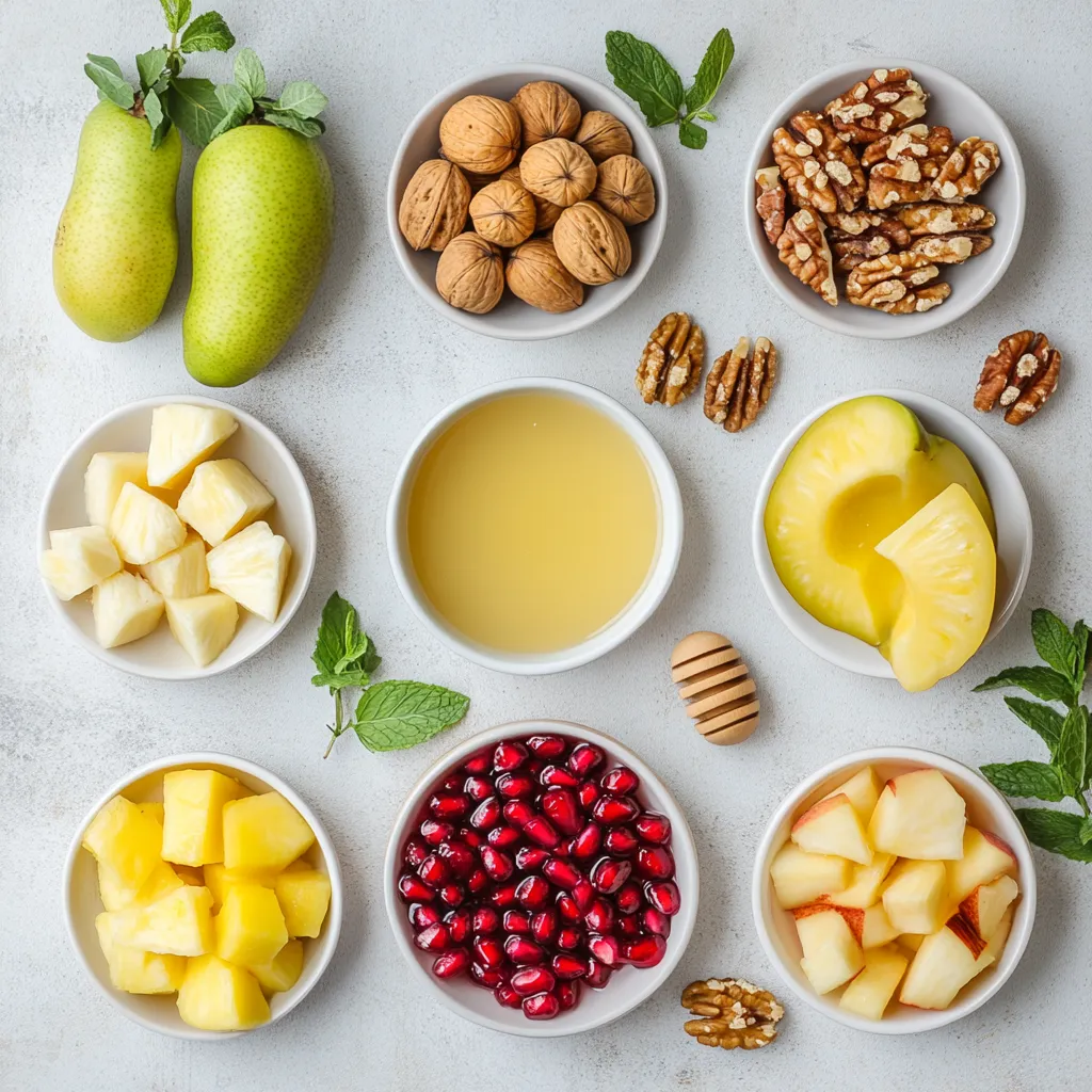 A warm embrace of flavors, the Autumn Harvest Fruit Medley captures the essence of the season, featuring a colorful mix of fruits that awaken the senses. This refreshing dish is perfect for family gatherings, holiday celebrations, or a simple weeknight treat. The medley combines the crisp sweetness of apples and pears with the tart burst of pomegranate arils, the juiciness of grapes, and the tropical flair of fresh pineapple. It’s a fruit salad that not only pleases the palate but also makes a stunning visual impact.