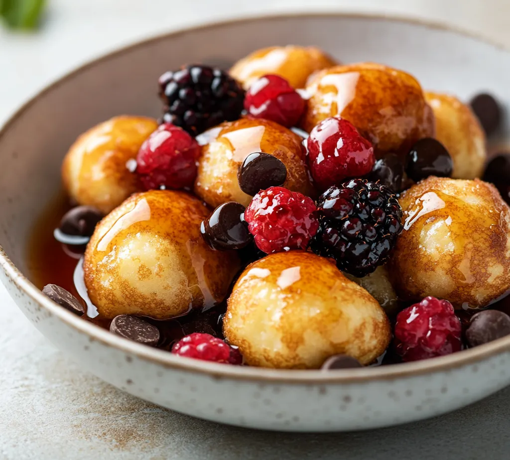 Pancake Poppers Delight is a delightful twist on traditional pancakes, offering bite-sized treats that are both fluffy and flavorful. Perfect for a cozy breakfast or a fun snack, these mini pancake poppers are easy to make and sure to please. With the option to incorporate mini chocolate chips or fresh berries, they cater to a variety of taste preferences, making them a versatile addition to your recipe collection.