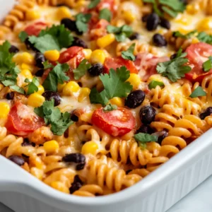 Flavorful Fiesta Casserole is a vibrant addition to any home-cooked meal, perfect for family dinners, parties, or casual gatherings. This dish brings together the hearty flavors of seasoned ground turkey or beef, combined with an array of colorful vegetables, beans, and creamy cheese. With its festive taste profile, this casserole promises to please even the pickiest eaters while offering a satisfying bite. The combination of spices adds a kick that truly elevates the dish, making it a go-to for those looking to enjoy a comforting meal with just the right amount of zest.