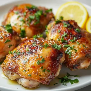 A warm and inviting dish that's perfect for family dinners and gatherings, Zesty Garlic Lemon Chicken Thighs are a savory delight that brings a burst of flavor to your table. The combination of zesty lemon and rich garlic creates an enticing aroma, while the crispy skin contrasts beautifully with the tender meat. This recipe not only satisfies your taste buds but also elevates your cooking repertoire with its straightforward yet impressive preparation.