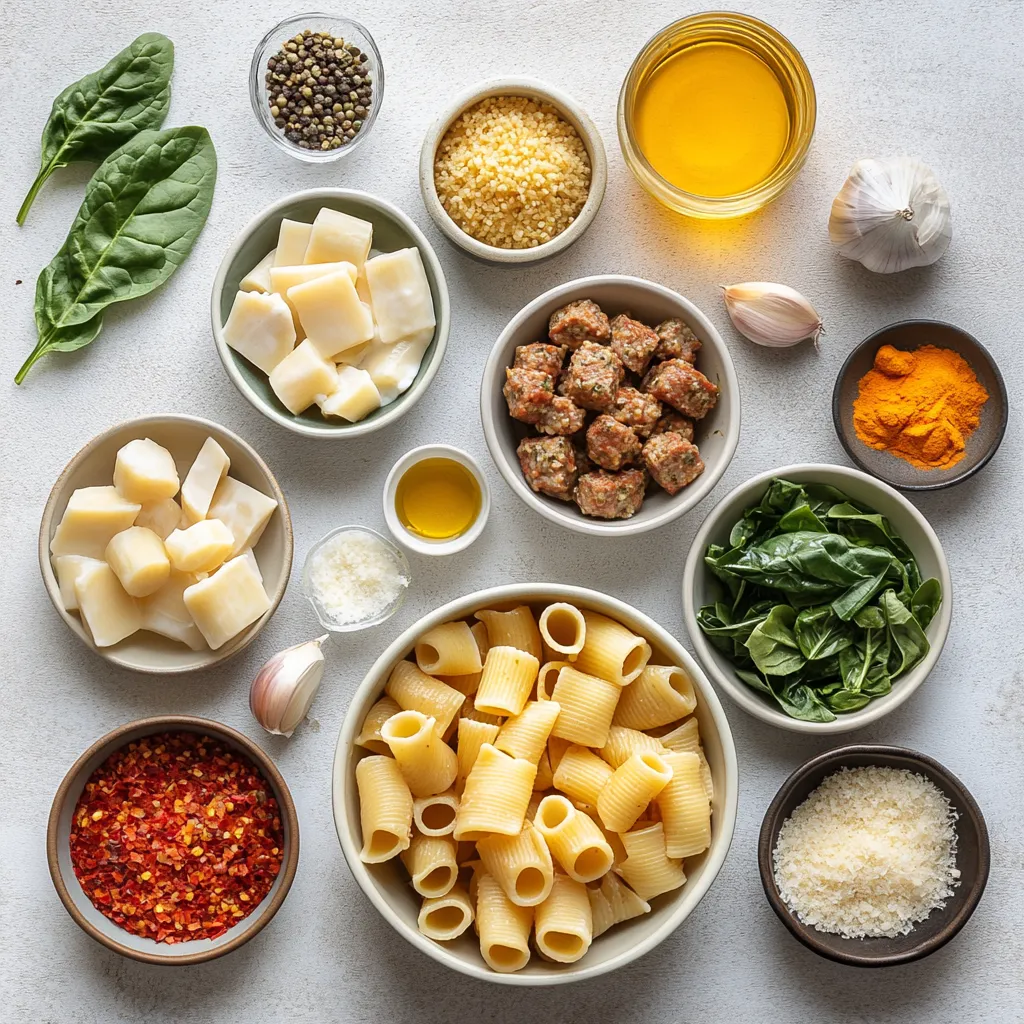 Creamy sausage rigatoni delight is a sumptuous pasta dish that has quickly become a favorite for many home cooks. This recipe combines the heartiness of Italian sausage with the rich creaminess of a sauce that clings beautifully to every piece of rigatoni. The addition of baby spinach not only enhances the flavor profile but also adds a nutritious boost, making it an ideal choice for family dinners or gatherings with friends. Whether you're cooking for special occasions or simply craving a comforting meal, this dish is sure to satisfy.