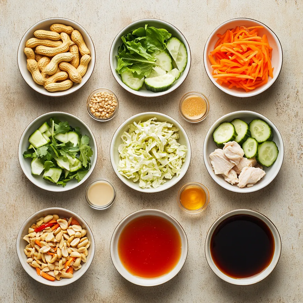 The Zesty Thai Chicken Salad is a delightful dish that brings vibrant flavors and a satisfying crunch to your table. Ideal for lunch or dinner, this salad is not only refreshing but also packed with nutrients, making it perfect for any occasion, from casual family gatherings to more formal events. The combination of tender chicken, crisp vegetables, and a zesty dressing creates a dynamic taste experience that is sure to please a crowd.