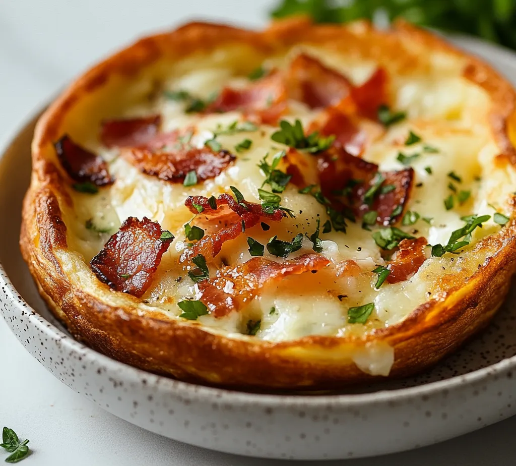 Dutch Baby Pancakes are a delightful signature dish that combines simplicity and impressive presentation in equal measure. Originating from German cuisine, these pancakes are known for their airy texture and rich flavors. Unlike traditional pancakes, Dutch Babies are baked in the oven, which allows them to puff up beautifully, creating a fluffy interior that is both soft and satisfying. The savory twist of this recipe featuring fresh herbs and cheese offers a unique take that can easily transition from a delightful breakfast to an elegant brunch or a quick weeknight dinner.