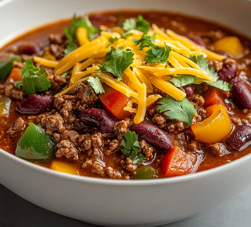 Heavenly Beef Chili Extravaganza is a robust and flavorful dish that encapsulates the essence of comfort food. This hearty chili combines tender ground beef with a medley of fresh vegetables and a rich blend of spices, creating a delightful symphony of flavors in every bite. Perfectly balanced, it’s the ultimate dish for chilly evenings, family gatherings, or casual get-togethers with friends. The warm and inviting aroma that fills your kitchen while this chili simmers is enough to make anyone feel at home.