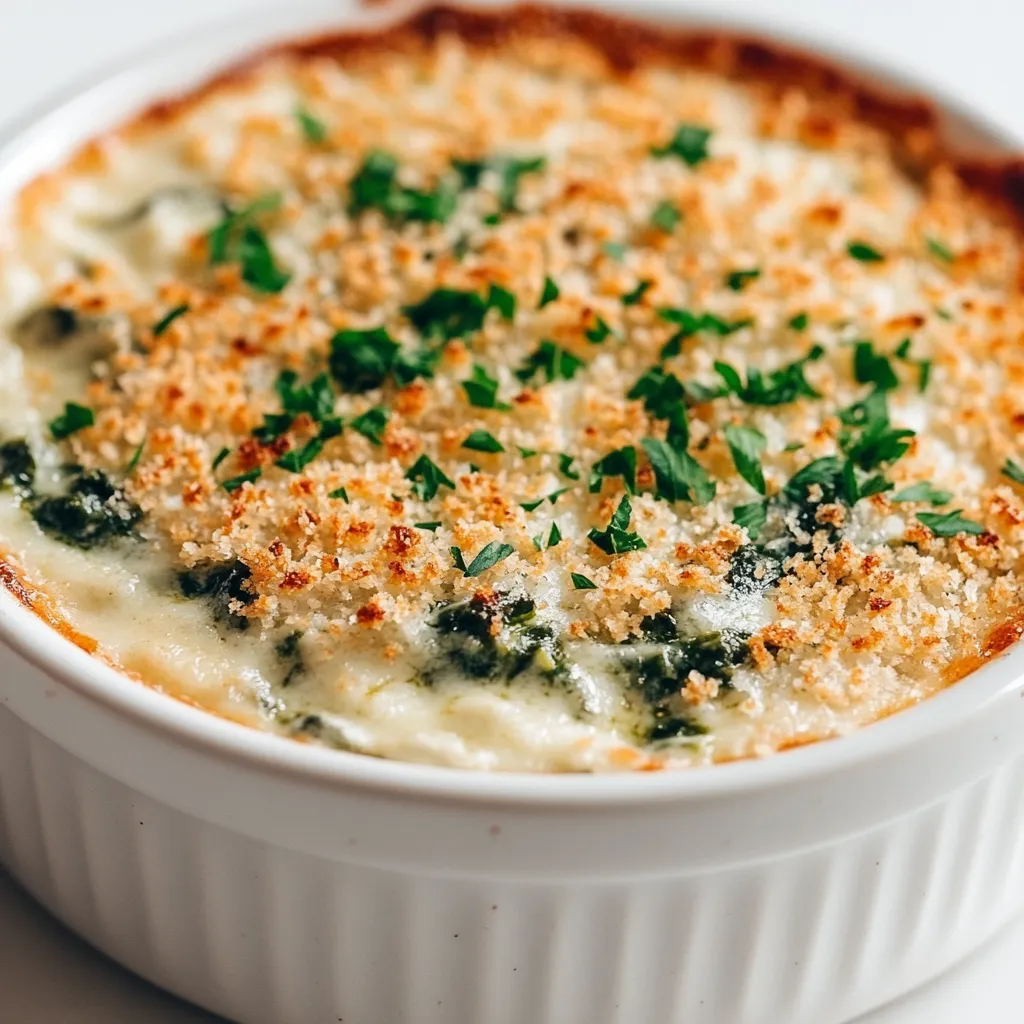 Parmesan-Crusted Spinach Dip is the ultimate crowd-pleasing appetizer that brings a burst of flavor to any gathering. This delicious dish combines rich, creamy textures with the savory taste of cheese, making it a stand-out starter for parties, game days, or any festive occasion. Guests will delight in the balance of flavors and textures—from the smooth and cheesy dip to the crunchy Parmesan breadcrumb topping. Whether you are hosting a backyard barbecue or a cozy gathering, this spinach dip is sure to impress.