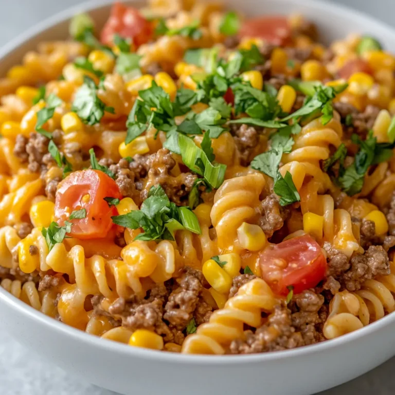 This Cheesy Taco Pasta Delight is a fantastic blend of flavor and comfort, perfect for a busy weekday dinner or a cozy weekend meal. The combination of rich, creamy textures and the bold taste of classic Tex-Mex ingredients makes this dish a family favorite that can be prepared quickly. It’s hearty enough to satisfy even the most voracious appetites while remaining simple enough to make on short notice. Whether you're seeking to impress guests or simply enjoying a night in with the family, this delightful pasta dish delivers satisfaction in every bite.