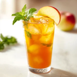 The Orchard Harmony Herbal Elixir offers a refreshing blend that highlights the harmonious fusion of apple, herbal tea, and honey, complemented by a hint of spice from cinnamon. This delightful beverage is an excellent choice for warm afternoons, providing a light and invigorating respite from the heat. Whether served at a casual picnic or as an elegant touch at a dinner party, this drink captures the essence of nature's bounty, appealing to both the palate and the senses.