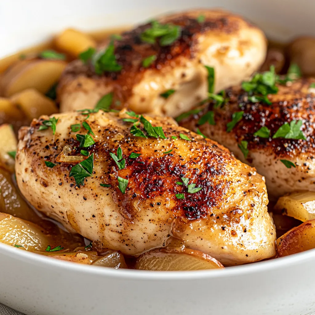 Exploring the delightful fusion of savory chicken and sweet apples, Skillet Apple Cider Chicken Delight is a perfect meal for the fall season or any time you crave a comforting dish. This recipe blends tender chicken breasts with a luscious apple cider sauce, emphasizing the beauty of seasonal flavors. Each bite captures the essence of autumn, with the sweetness of apples enhancing the savory notes of the chicken. The enchanting aroma that fills your kitchen while cooking is nothing short of inviting, making it a fantastic option for both family dinners and casual gatherings.