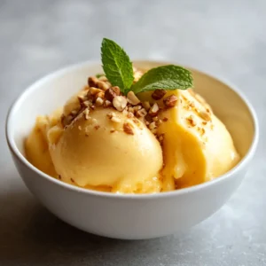 The Velvety Mango Honey Hazelnut Frozen Delight is a refreshing and indulgent dessert that perfectly captures the essence of summer. Combining sweet, ripe mangoes with the creamy richness of heavy cream and a touch of honey, this dessert is an exquisite blend of flavors and textures. The inclusion of roasted hazelnuts adds a satisfying crunch, making each bite a delightful experience. It's not just any dessert; it's a celebration of tropical fruit paired with the luxurious texture that frozen delights offer.