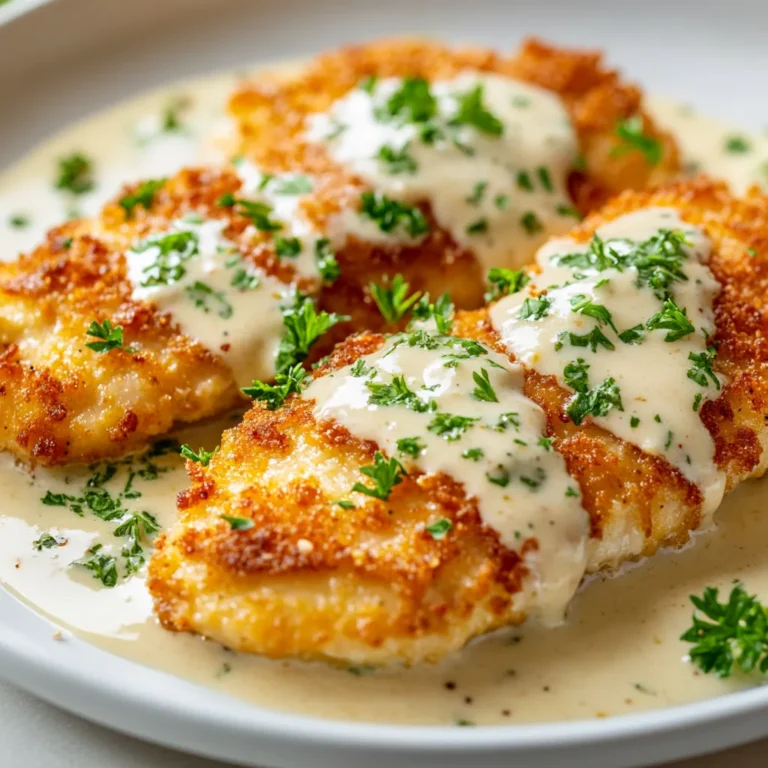 The irresistible combination of tender chicken coated in a crispy Parmesan crust and paired with a rich, creamy garlic sauce makes this dish a standout on any dinner table. Whether you're entertaining guests or enjoying a comforting meal at home, Parmesan-Crusted Chicken with Creamy Garlic Sauce is sure to impress. The crunchy, savory coating enhances the juiciness of the chicken, while the creamy garlic sauce adds depth and richness to each bite. This detailed recipe will guide you through each step to achieve that perfect balance of flavors and textures, ensuring a delightful dining experience.