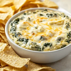 Delve into the world of creamy, rich flavors with our delightful Creamy Spinach Artichoke Dip. This delectable dish is an ideal option for various occasions such as parties, family gatherings, or cozy movie nights at home. As guests gather around, the warm, cheesy dip makes for an inviting centerpiece that pairs wonderfully with an array of crunchy dippers. With its smooth, creamy texture and a hint of garlic, this appetizer not only satisfies your taste buds but also leaves you craving more.